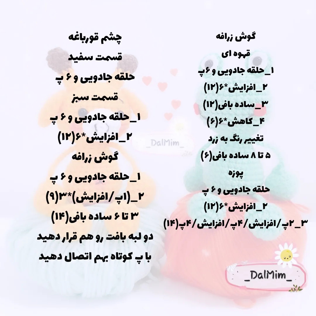 دستور بافت قورباغه و زرافه