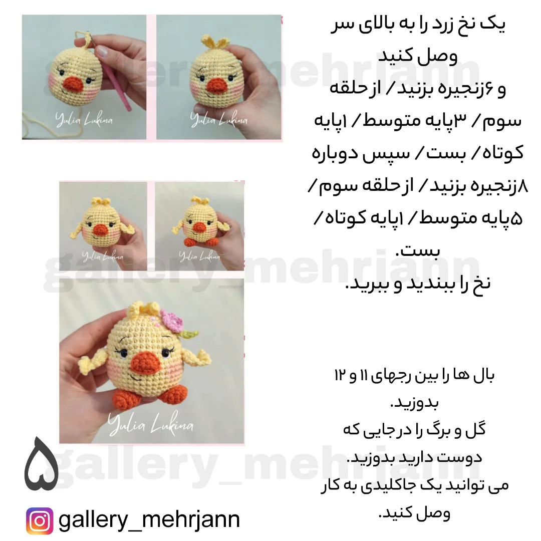 دستور بافت رایگان برای جوجه‌های بامزه