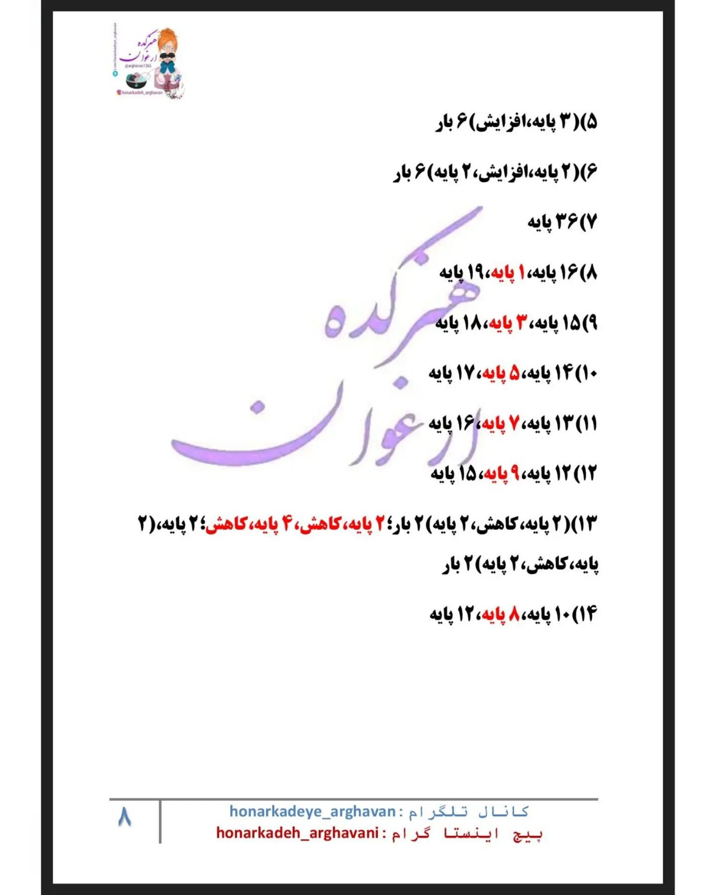 دستور بافت روباه قلاب بافی زیبا