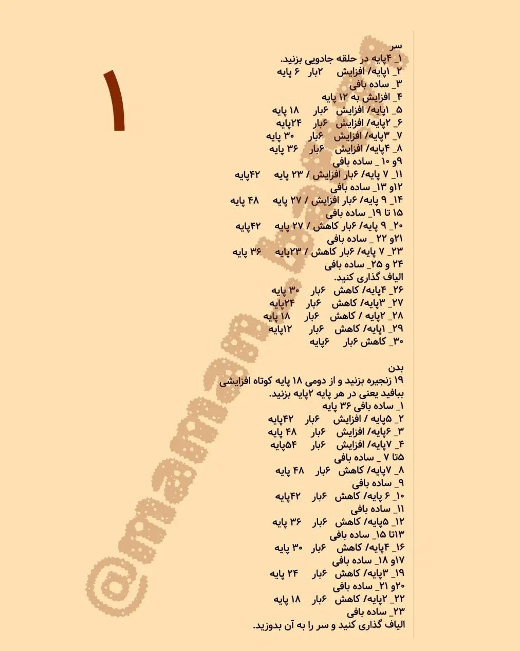 دستور بافت روباه لئونوارد با ترجمه اختصاصی از کانال مامانافت