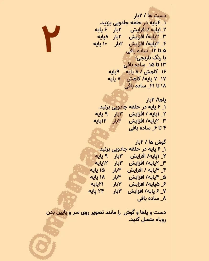 دستور بافت روباه لئونوارد با ترجمه اختصاصی از کانال مامانافت