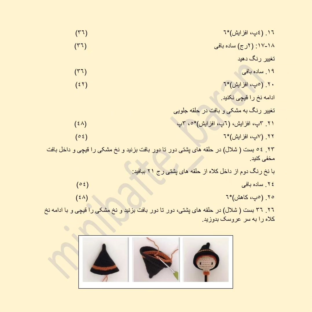 دستور بافت شخصیت عروسکی زمستانی با کلاه بافتنی