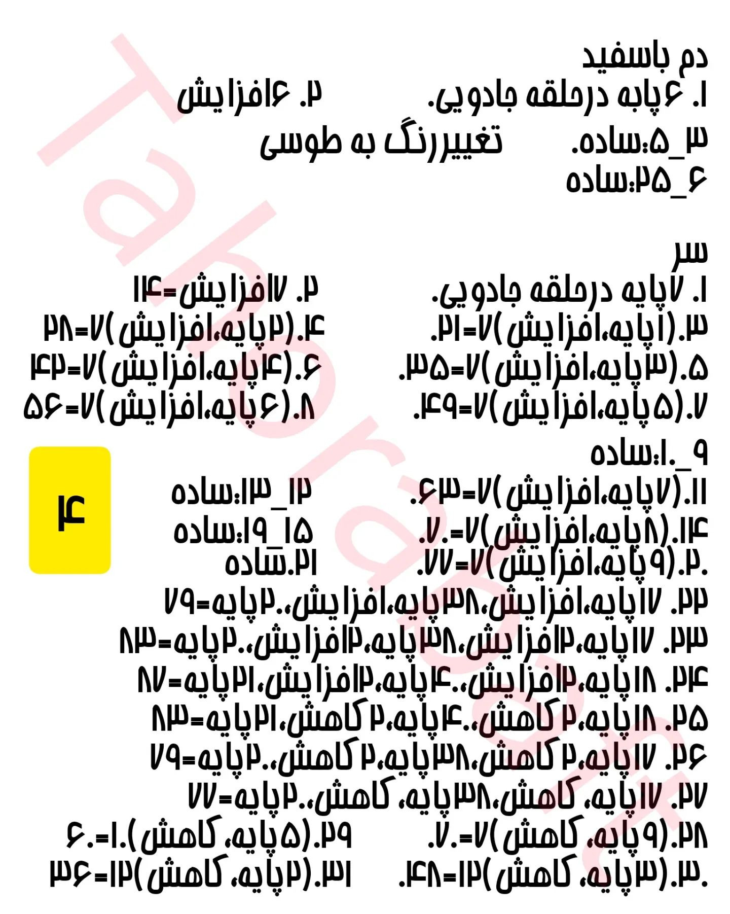دستور بافت تام کوچولو