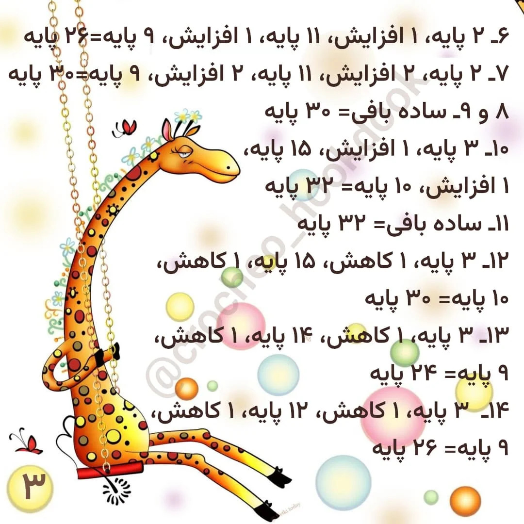 دستور بافت زرافه بامزه برای مبتدیان