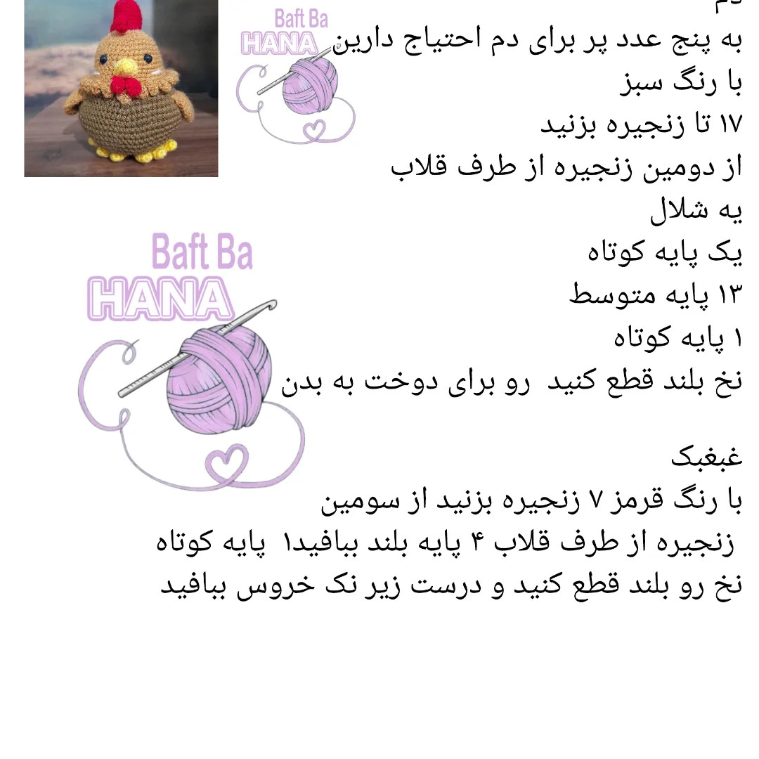 دستور رایگان بافت خروس