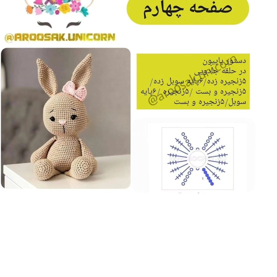 دستور رایگان خرگوش قلاب‌بافی