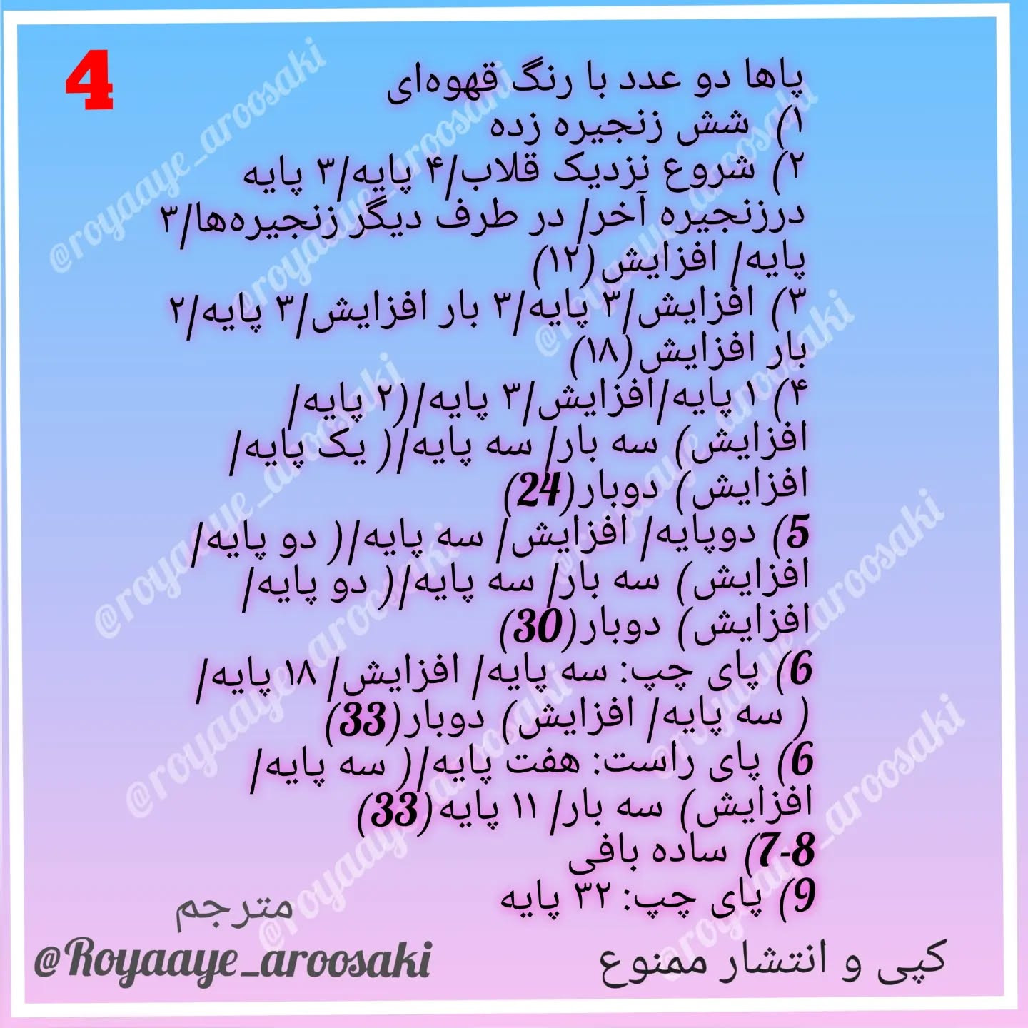 دستورالعمل بافت عروسک خرس قلاب بافی