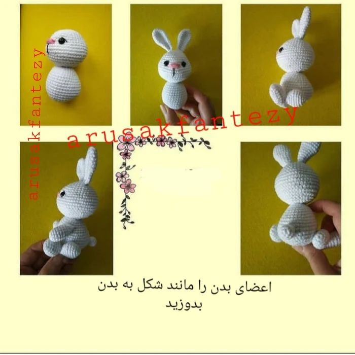 دستورالعمل رایگان بافتنی خرگوش قلاب بافی با هویج