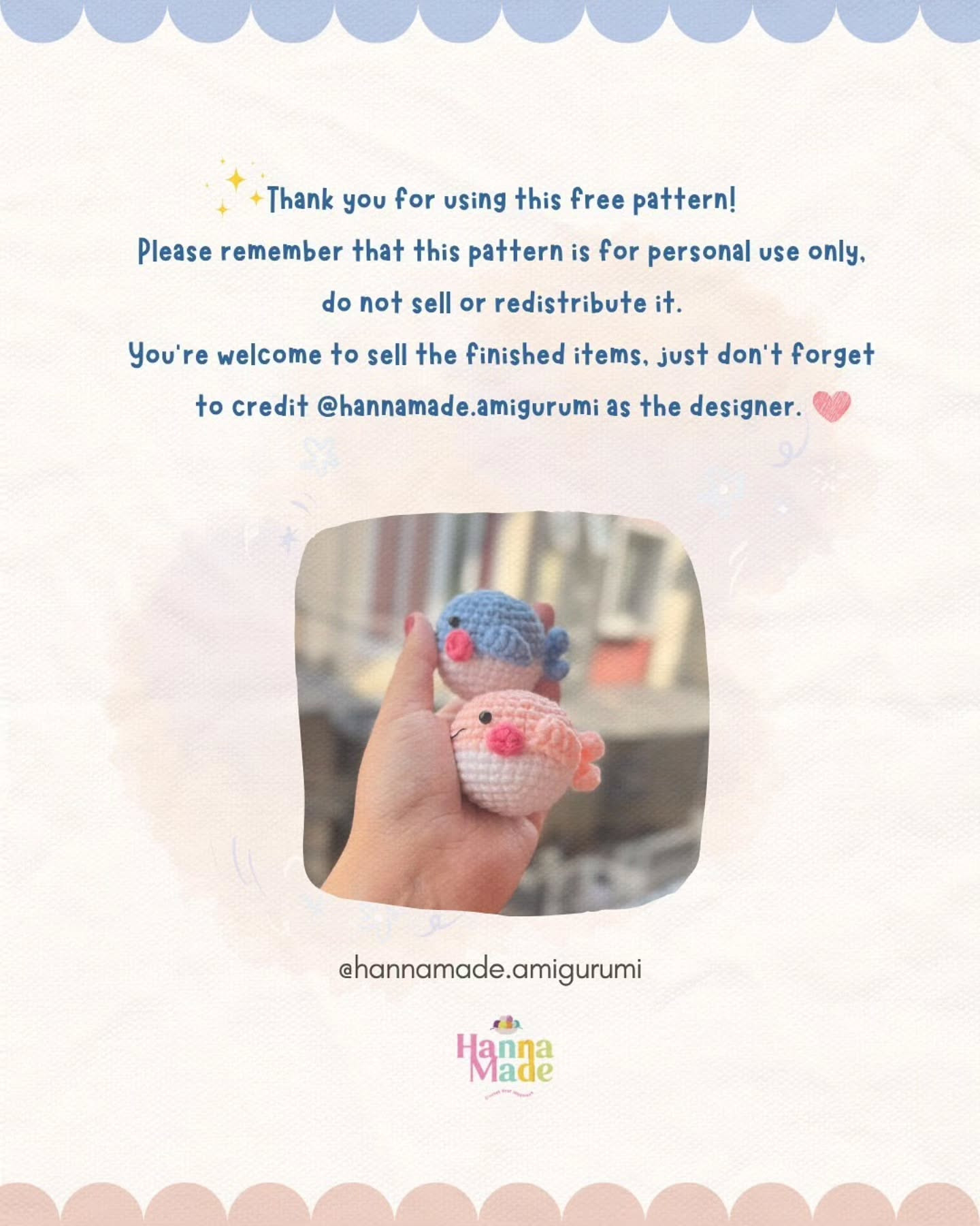 Free Crochet Pattern: Cute Mochi Fish Amigurumi