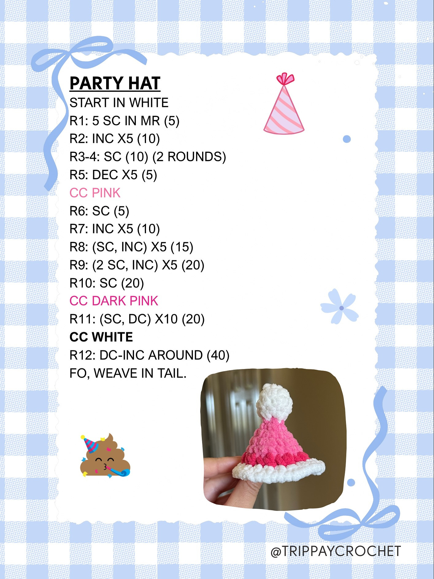 Free Crochet Pattern: Cute Party Pooper Amigurumi