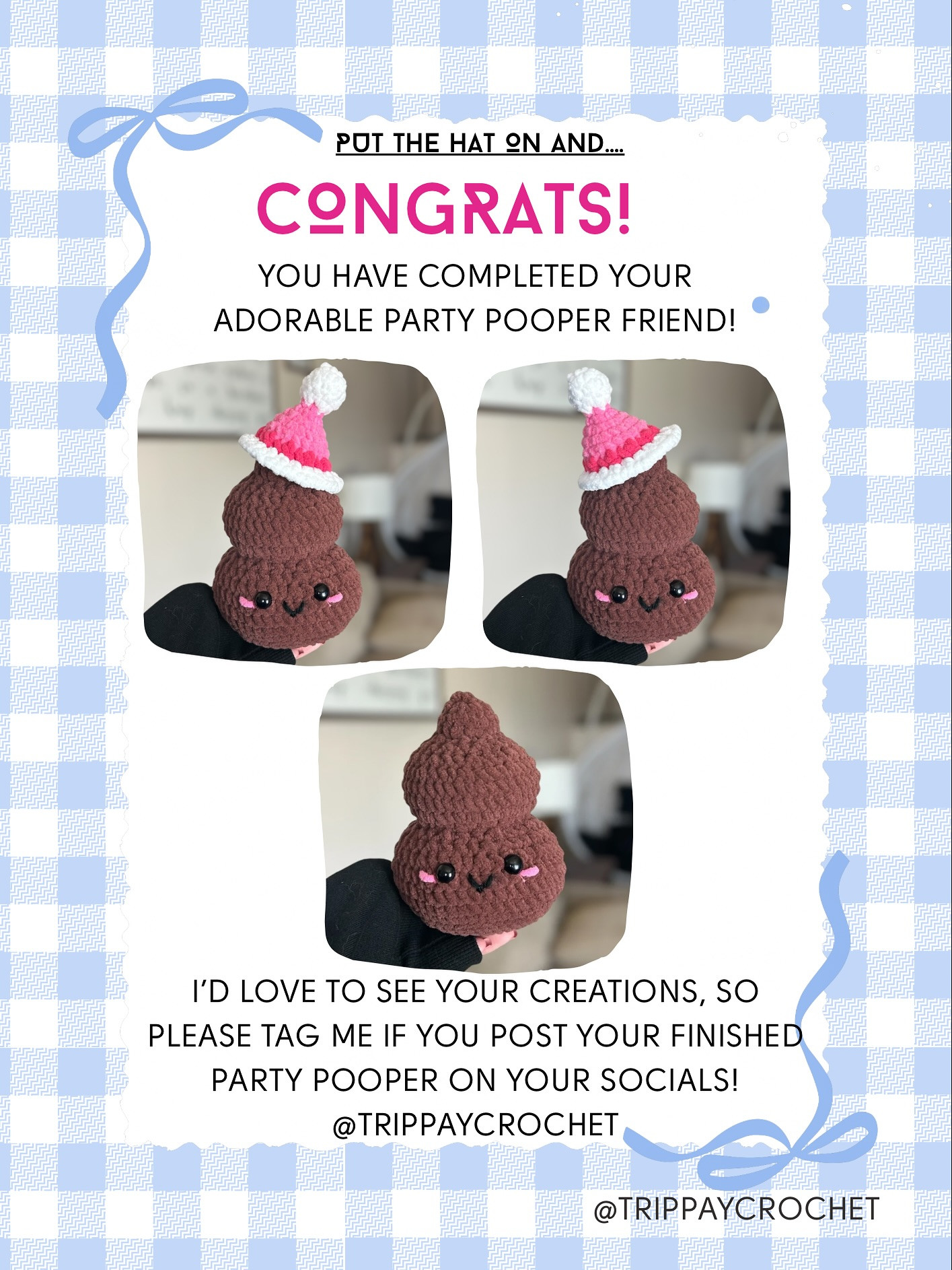 Free Crochet Pattern: Cute Party Pooper Amigurumi