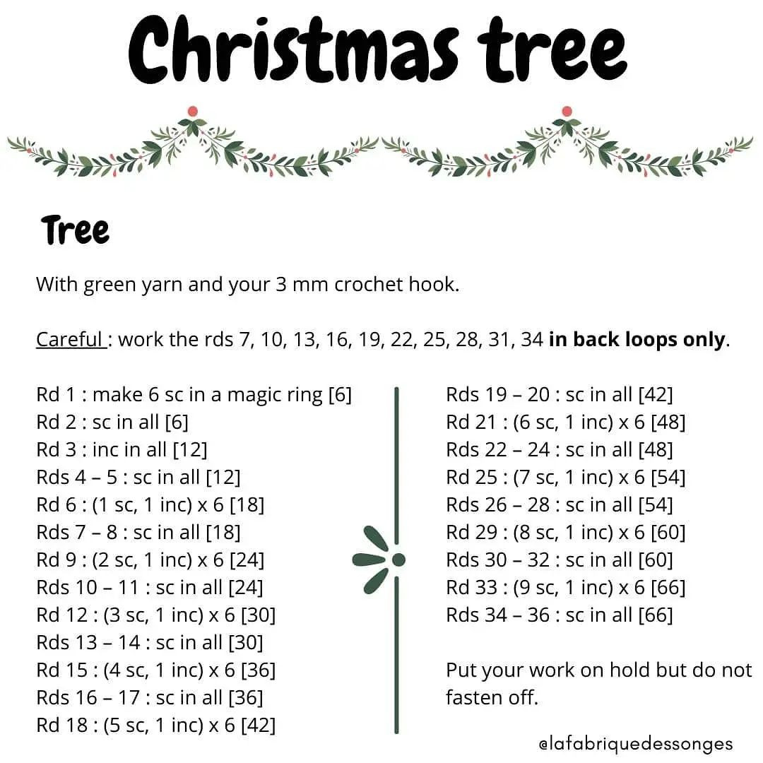 Free Crochet Pattern for a Christmas Tree Design