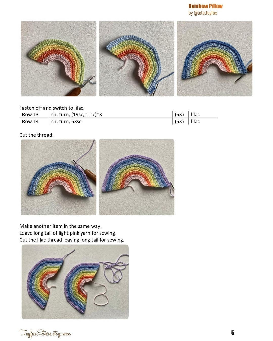 Free Crochet Pattern for a Colorful Rainbow Pillow