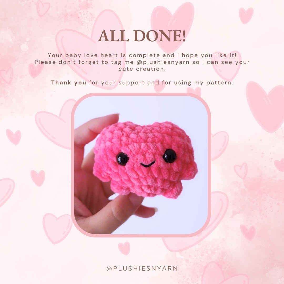 Free Crochet Pattern for Adorable Baby Love Heart Plushies
