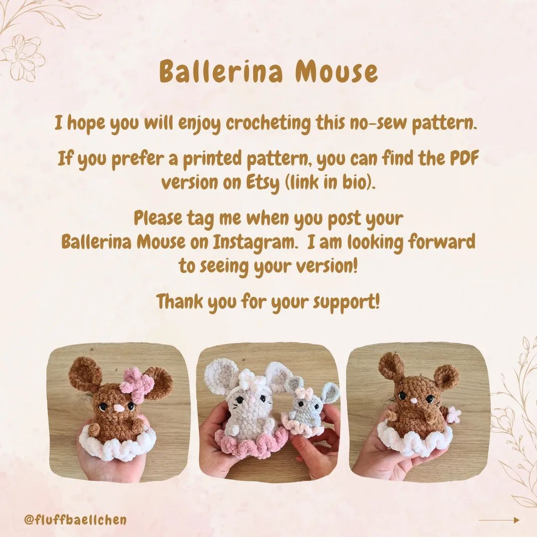 Free Crochet Pattern for Adorable Ballerina Mice