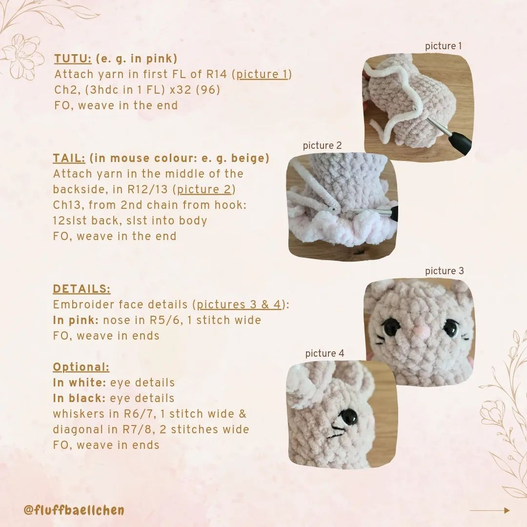 Free Crochet Pattern for Adorable Ballerina Mice