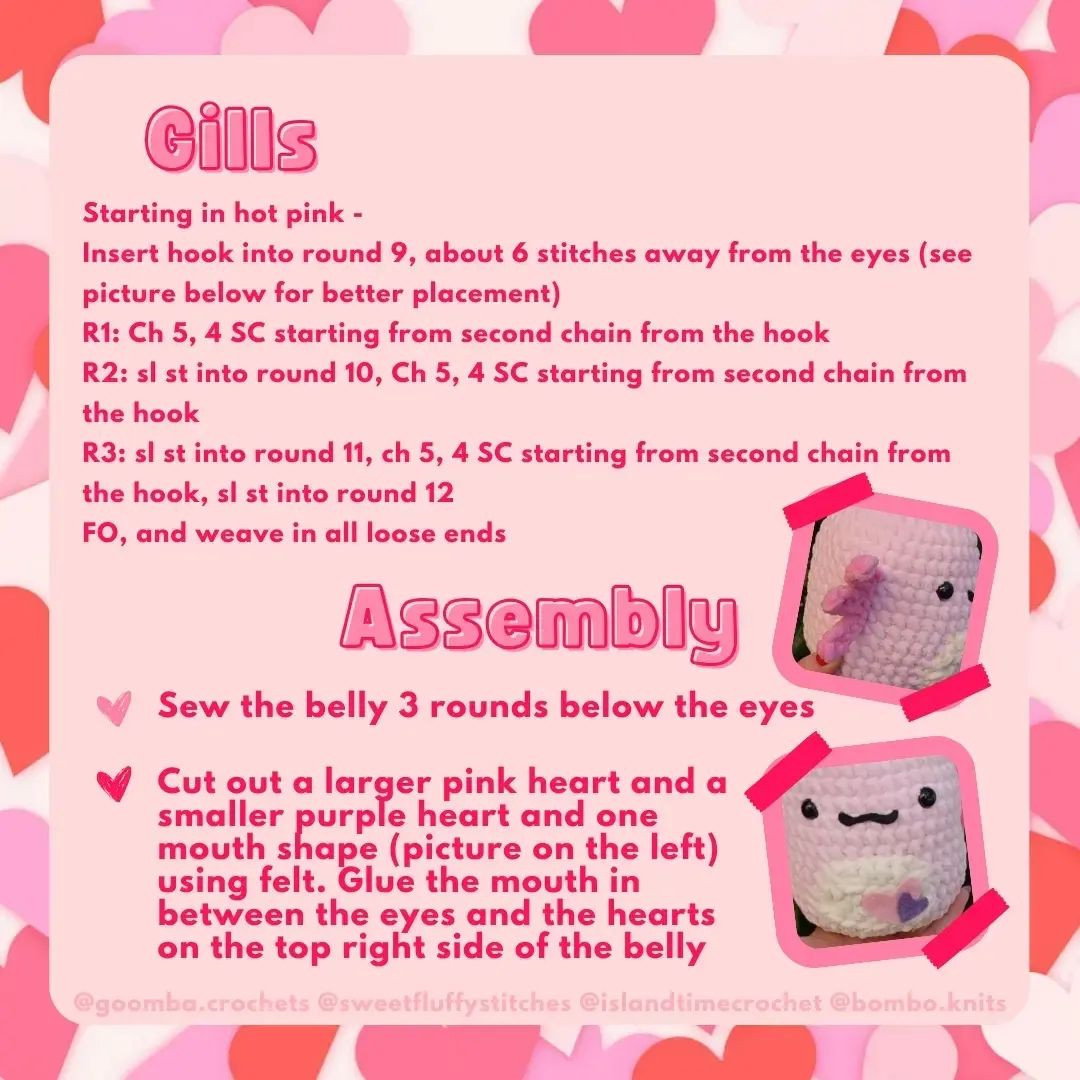Free Crochet Pattern for Ash the Axolotl Squishmallow