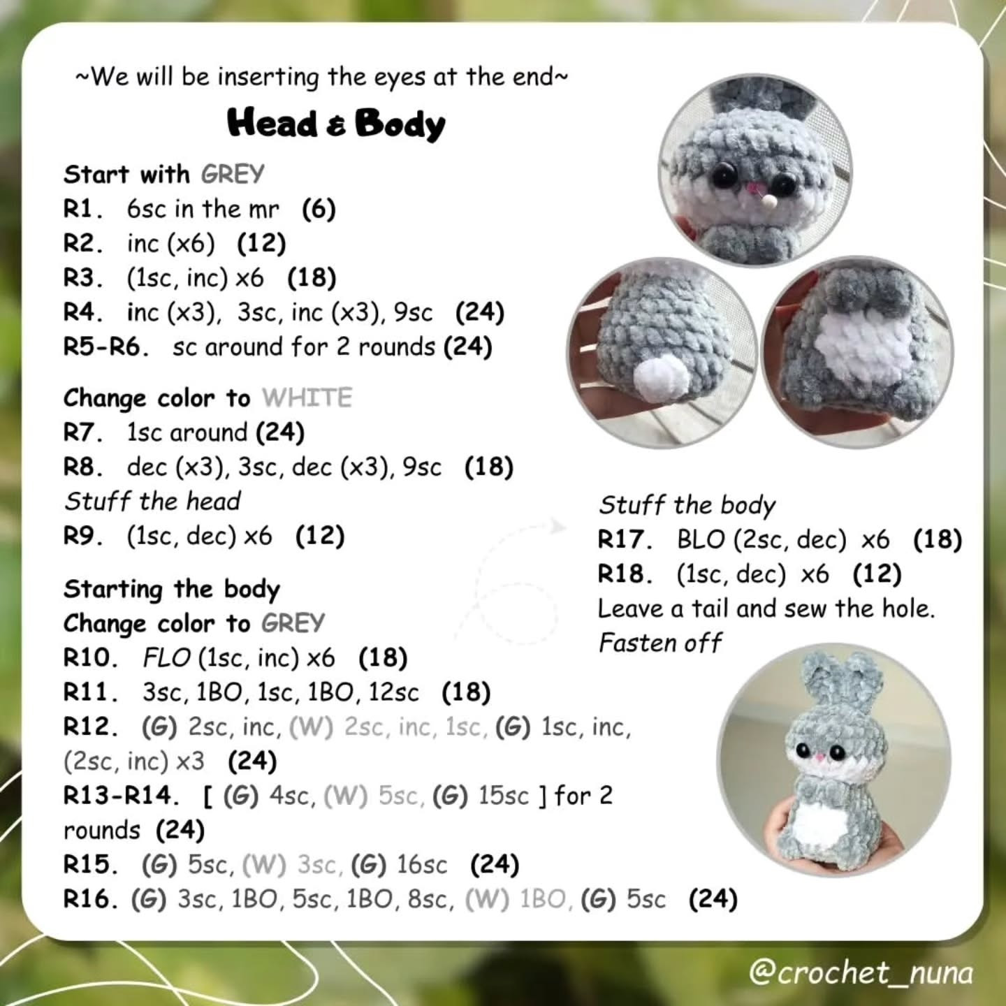 Free Crochet Pattern for Bugsy the Bunny Amigurumi
