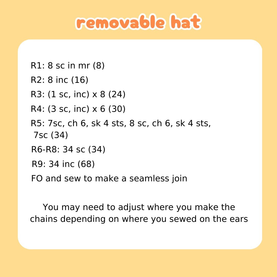 Free Crochet Pattern for Cute Bear with Sun Hat