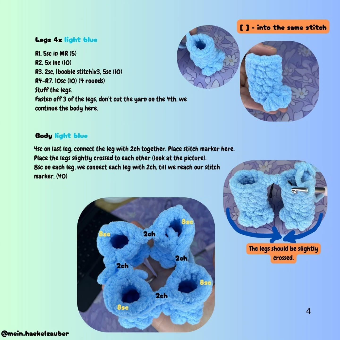 Free Crochet Pattern for Cute Blue Creature Amigurumi
