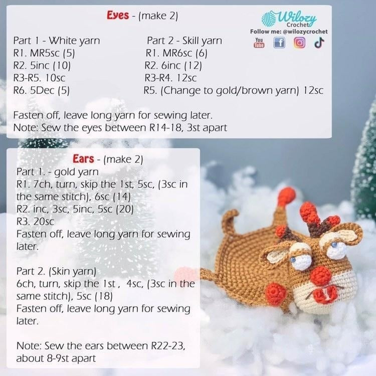 Free Crochet Pattern for Cute Reindeer Coasters