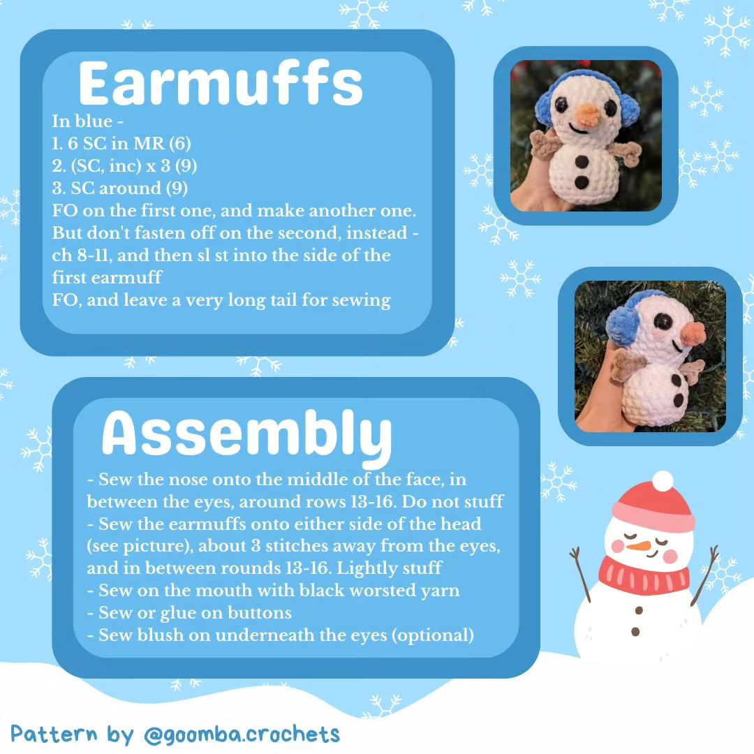 Free Crochet Pattern for Cute Snowman Amigurumi