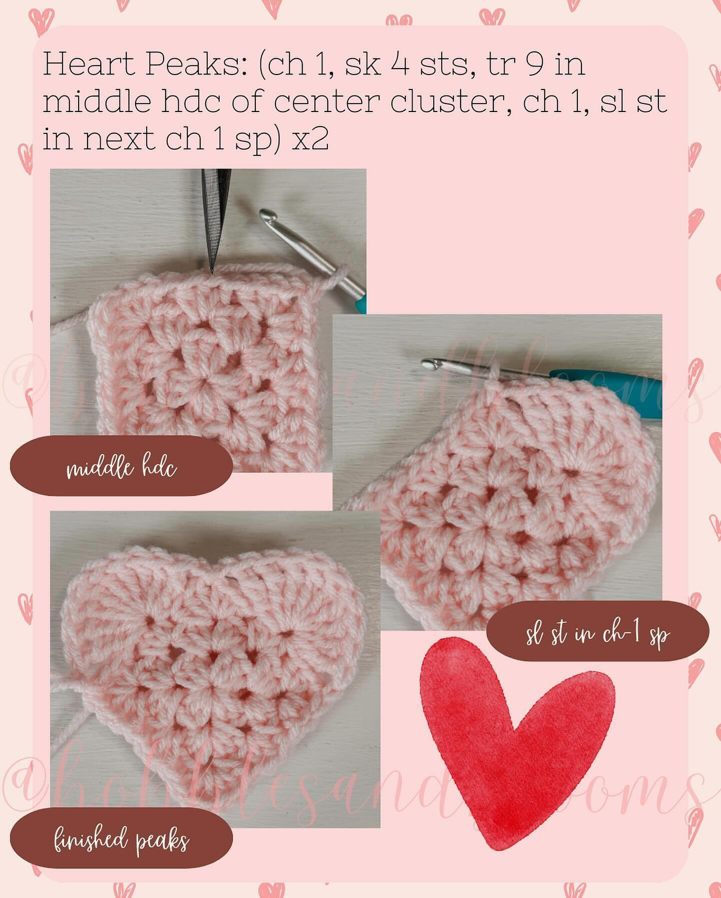 Free Crochet Pattern for Easy Granny Heart Motif