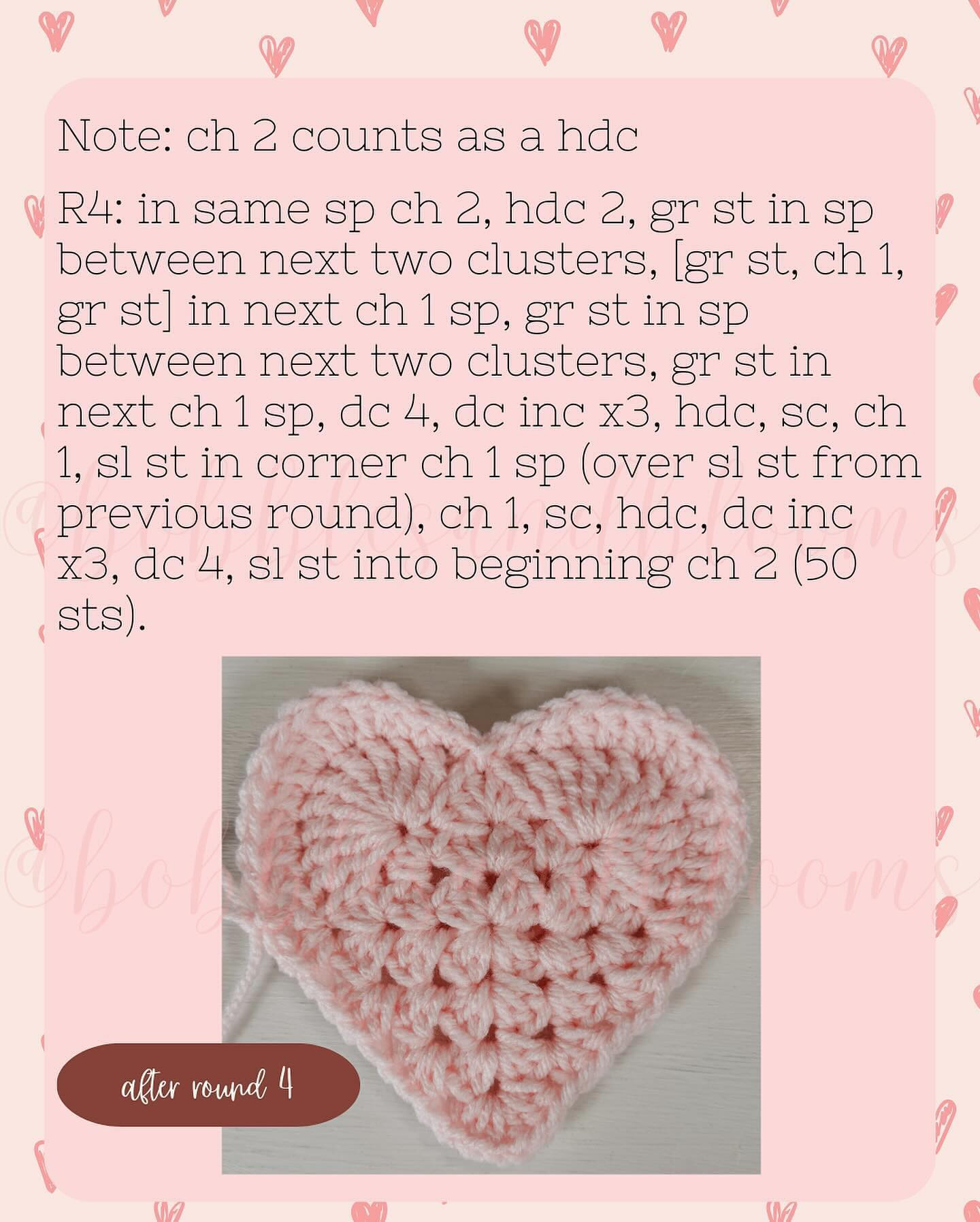 Free Crochet Pattern for Easy Granny Heart Motif