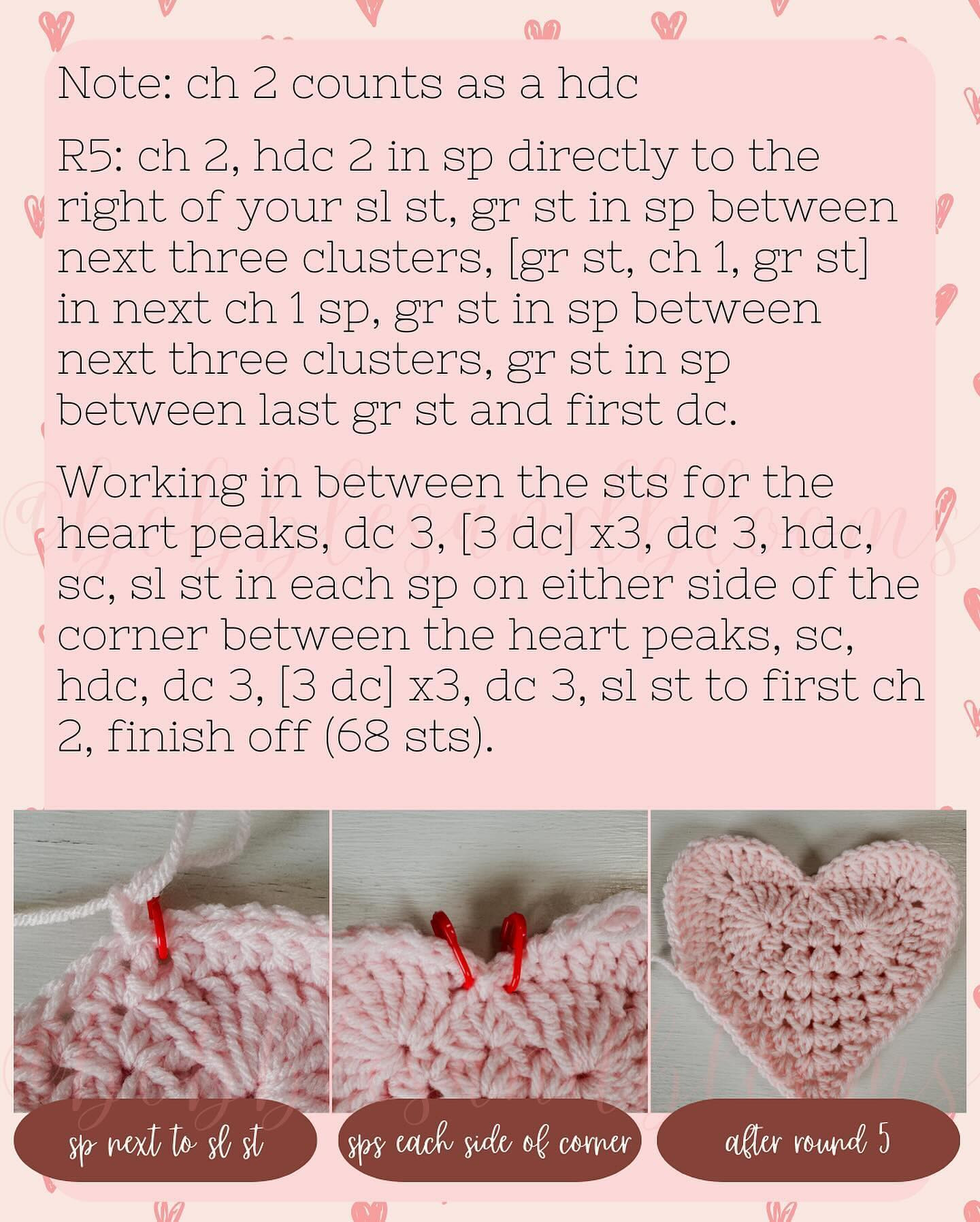 Free Crochet Pattern for Easy Granny Heart Motif