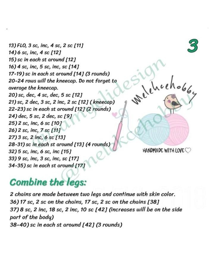 Free Crochet Pattern for Mina Doll in English