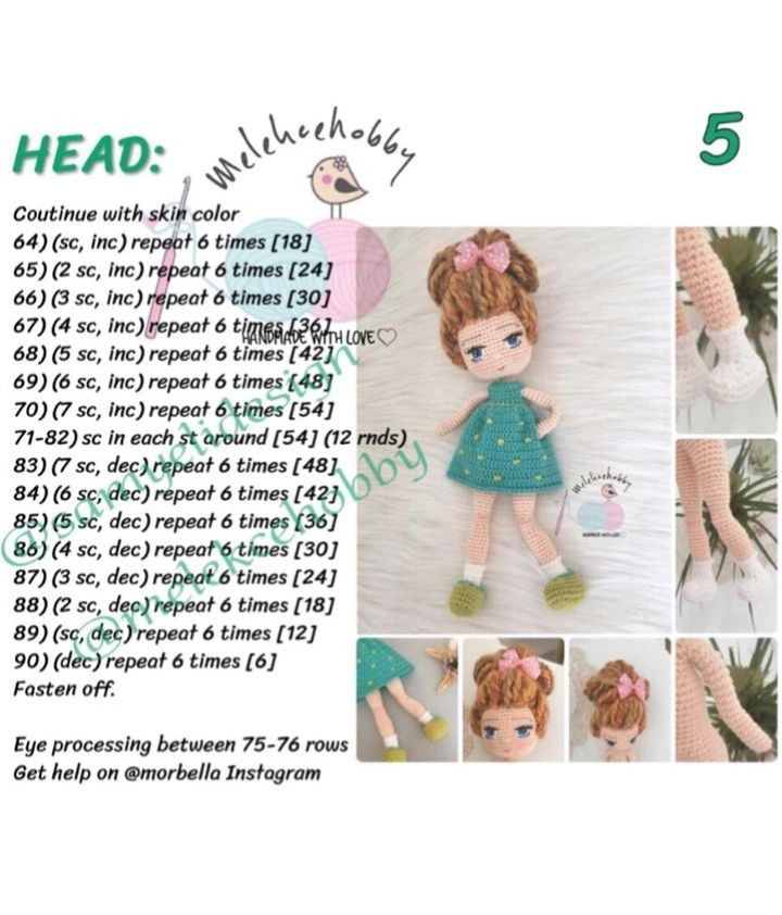 Free Crochet Pattern for Mina Doll in English