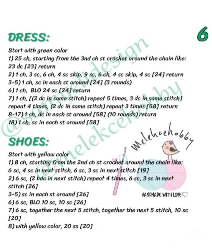 Free Crochet Pattern for Mina Doll in English