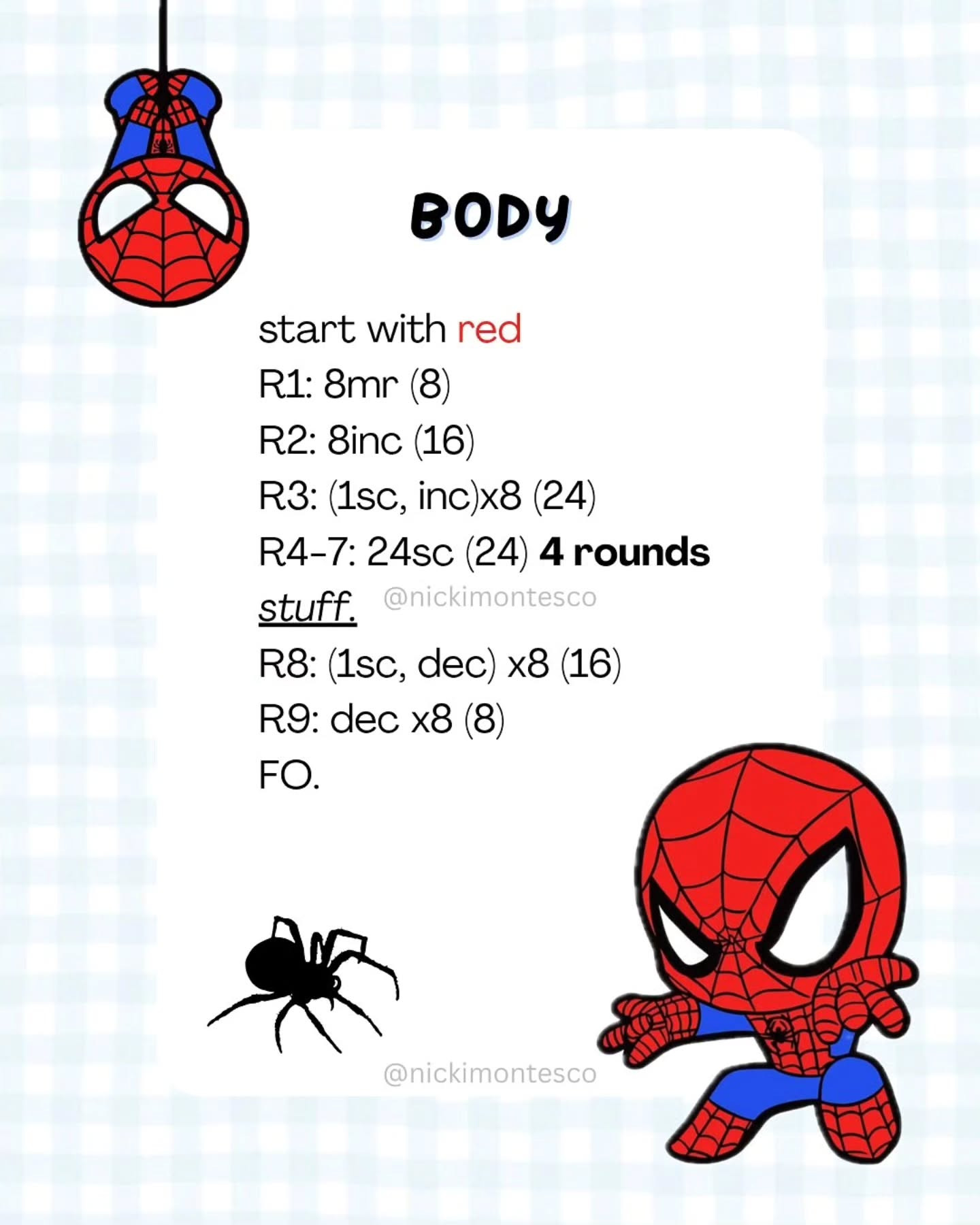 Free Crochet Pattern for Spidey Friend Amigurumi