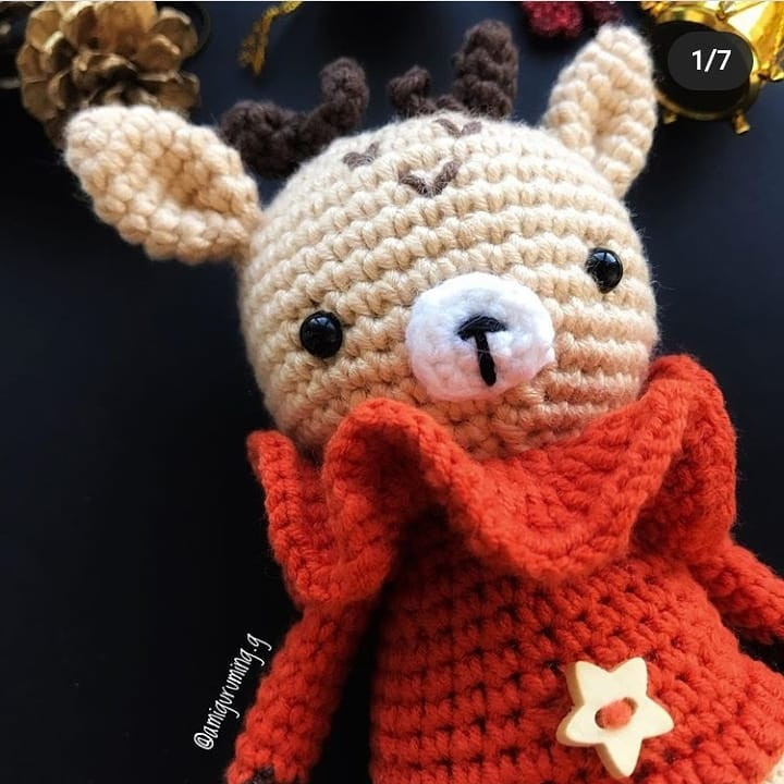 Geyik Şeklinde Sevimli Amigurumi Oyuncak Yapma Talimatları