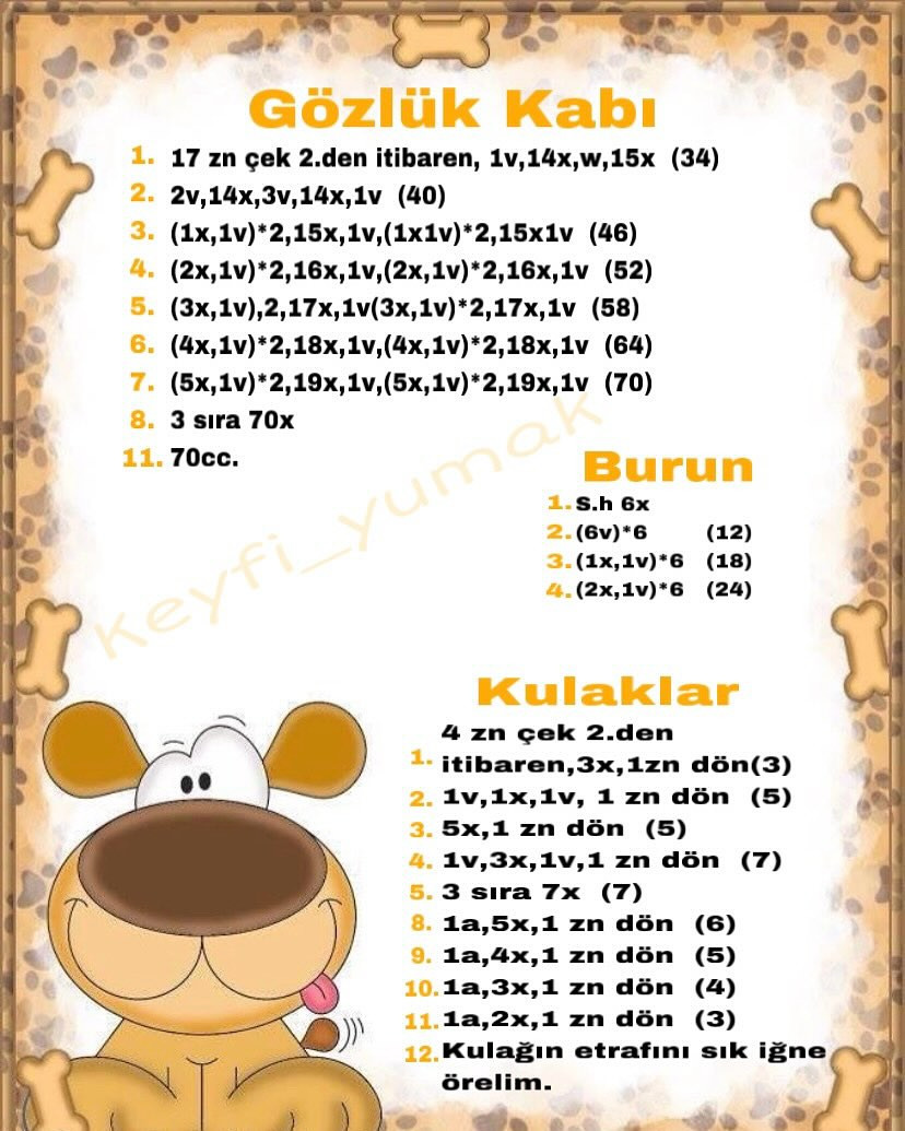 Gözlük Kılıfı İçin Sevimli Ayı Şeklinde Ücretsiz Örgü Tarif