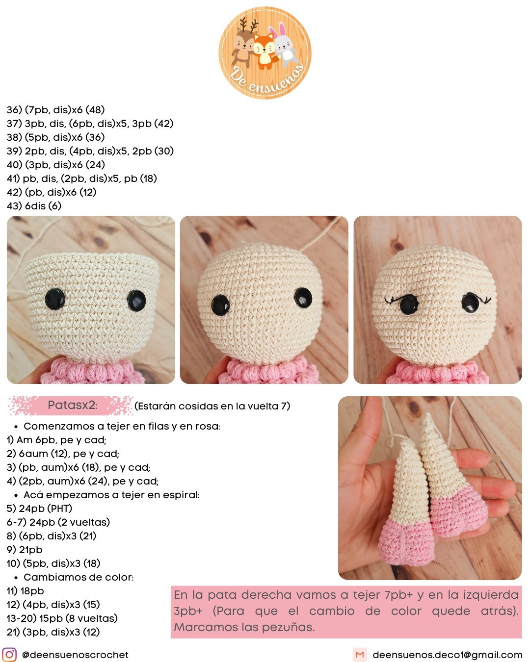 Guía para tejer el adorable amigurumi de oveja Lili, fácil y gratuito.