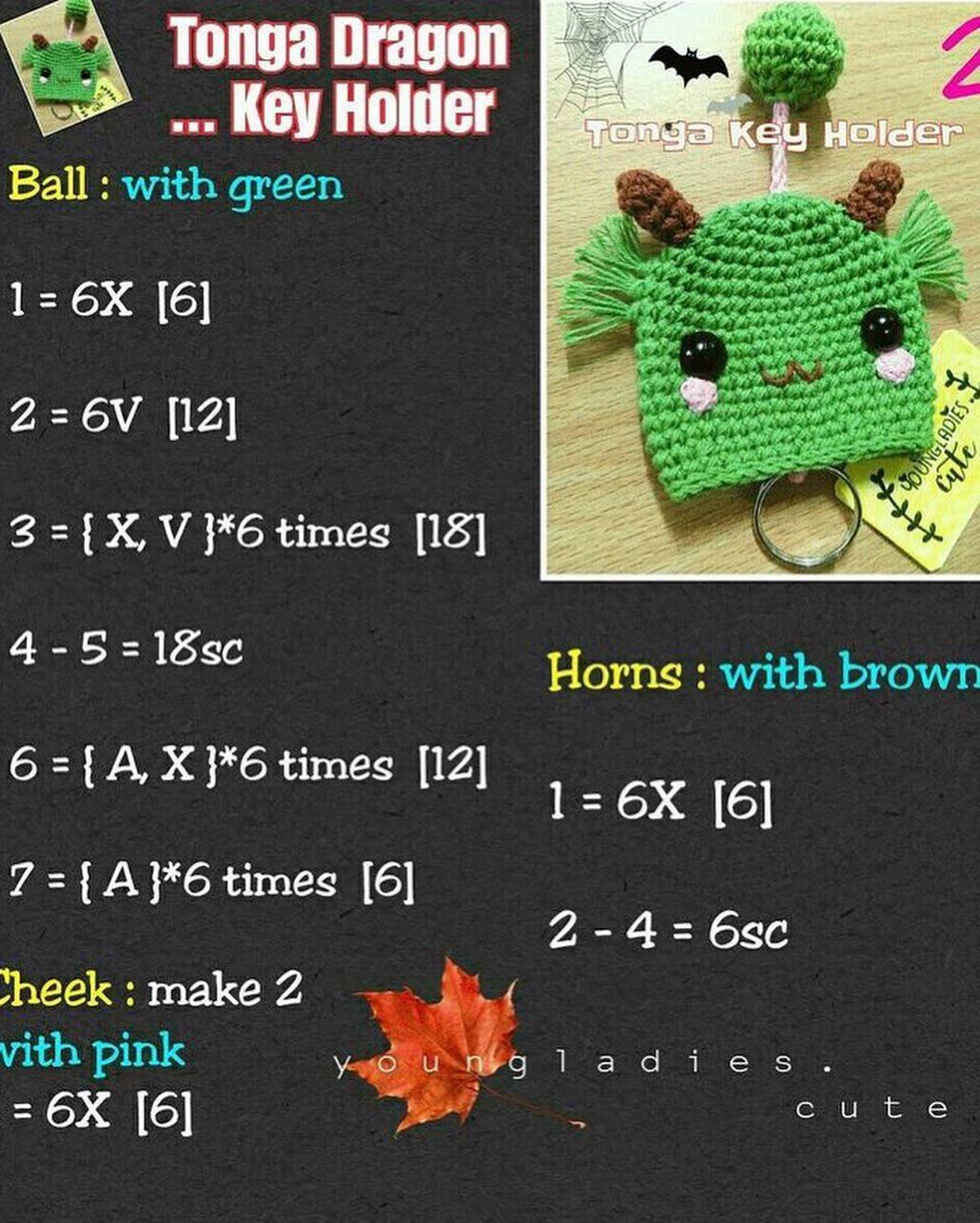 Halloween Crochet Keychain Pattern: Cute Green Monster Design