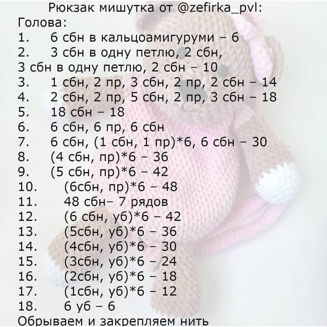 Изготовление плюшевого рюкзака в виде милого медвежонка