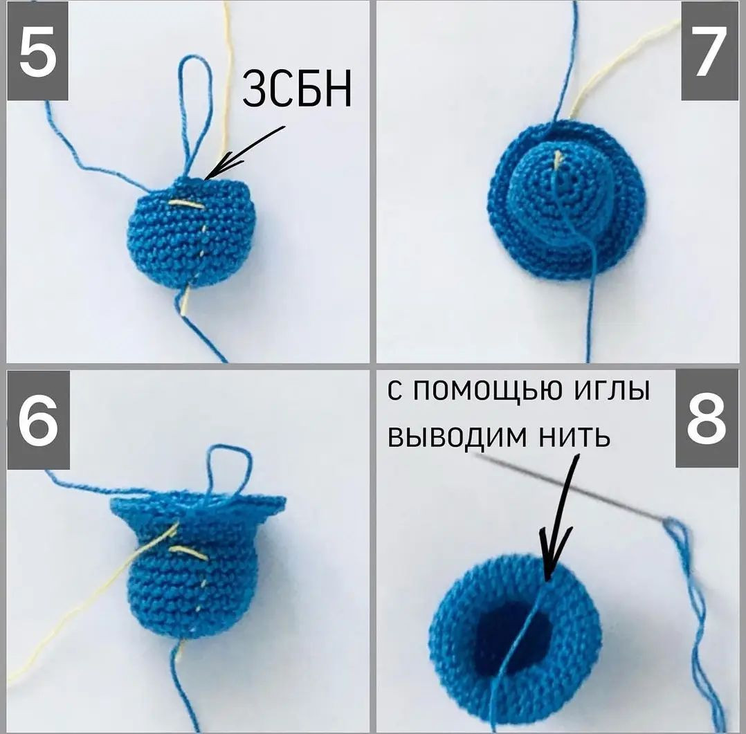 Изготовление вязаной елочной игрушки в виде снеговика