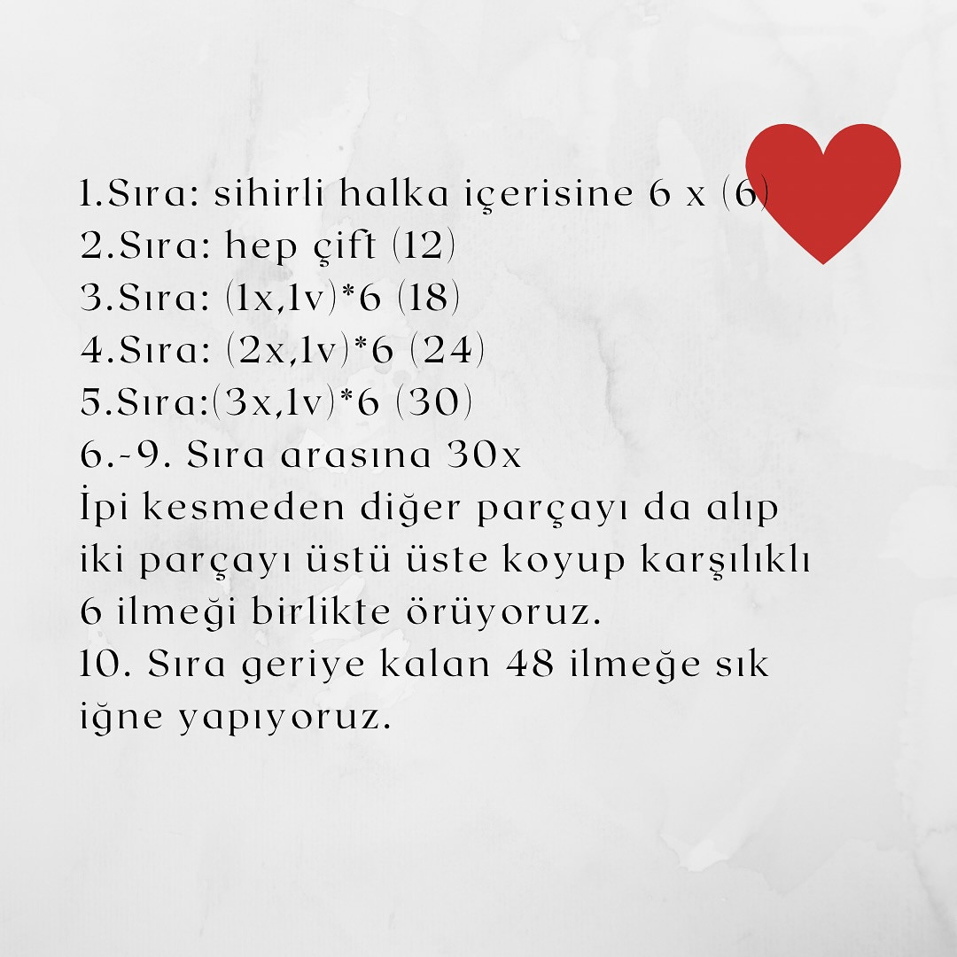 Kalp Şeklinde Amigurumi Örgü Modeli: Ücretsiz Desen