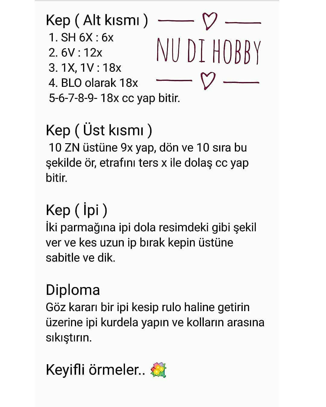 Kepli Kız Amigurumi Tarifi: Renkli ve Sevimli Oyuncak Yapımı