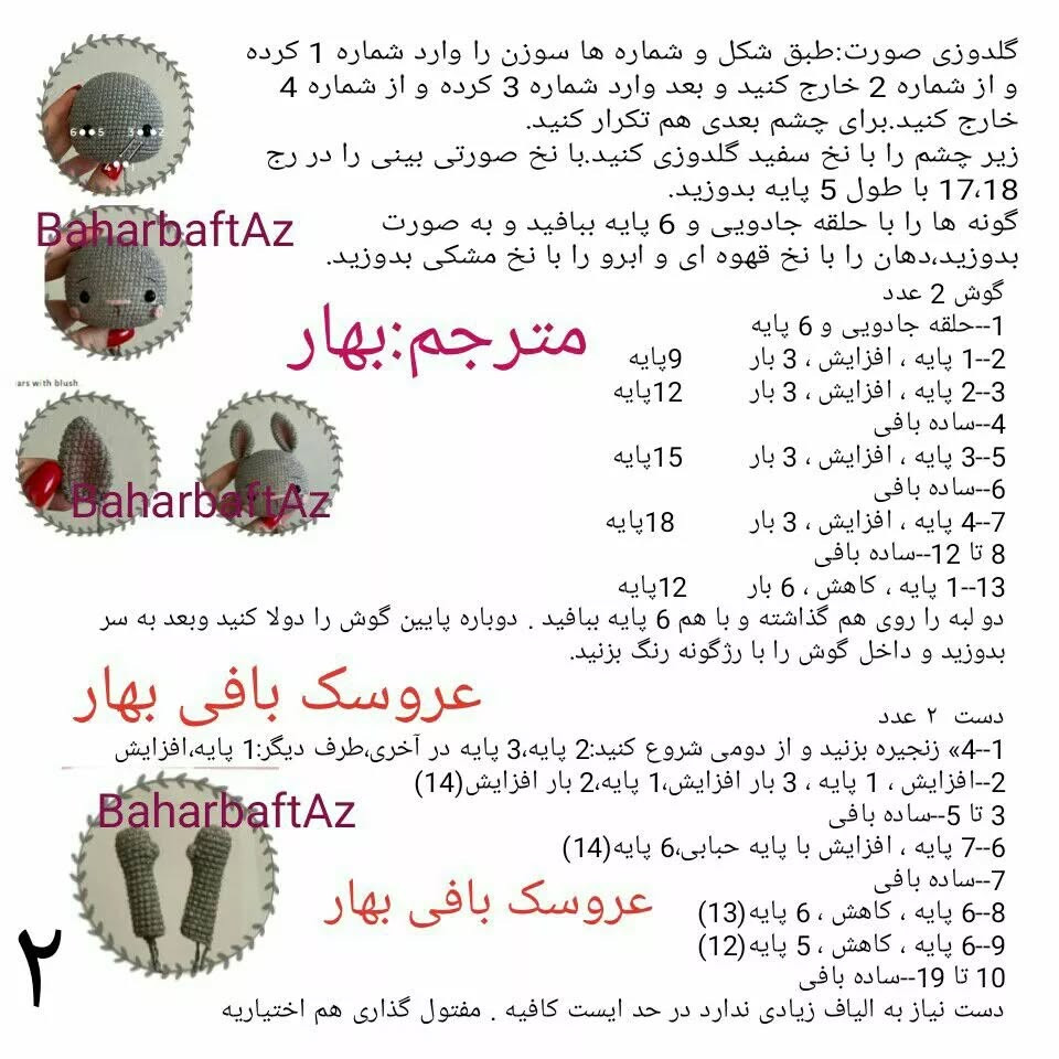 #خرگوش#خرگوش_بانی #خرگوش_بانی_خاکستری#دستور_بافت_بانی #عروسک_بافی_بهارhttps://t.me/bahara