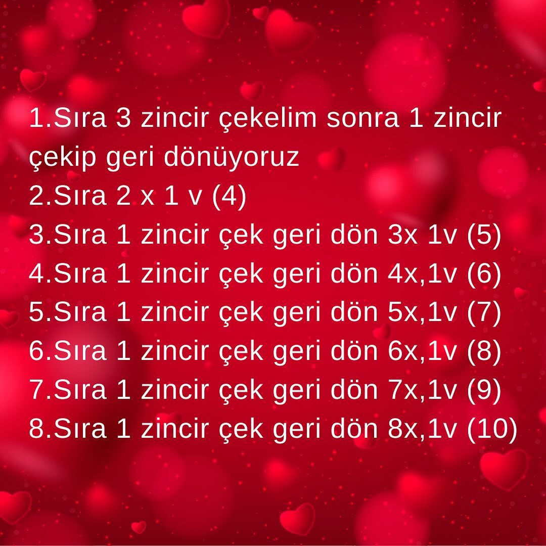 Kırmızı Kalp Şeklinde Ücretsiz Tığ İşi Modeli ve Deseni