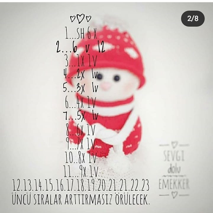 Kırmızı Şapkalı Amigurumi Bebek Yapım Şeması