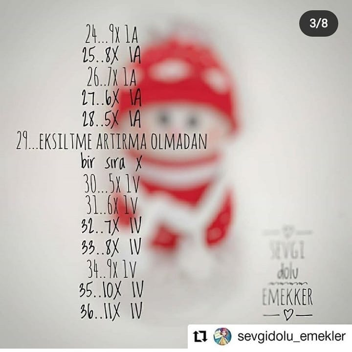 Kırmızı Şapkalı Amigurumi Bebek Yapım Şeması