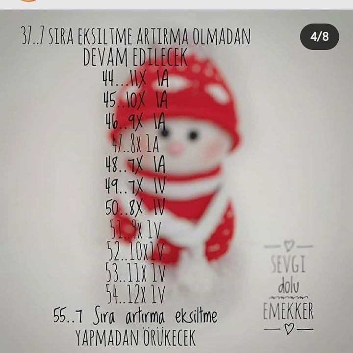 Kırmızı Şapkalı Amigurumi Bebek Yapım Şeması
