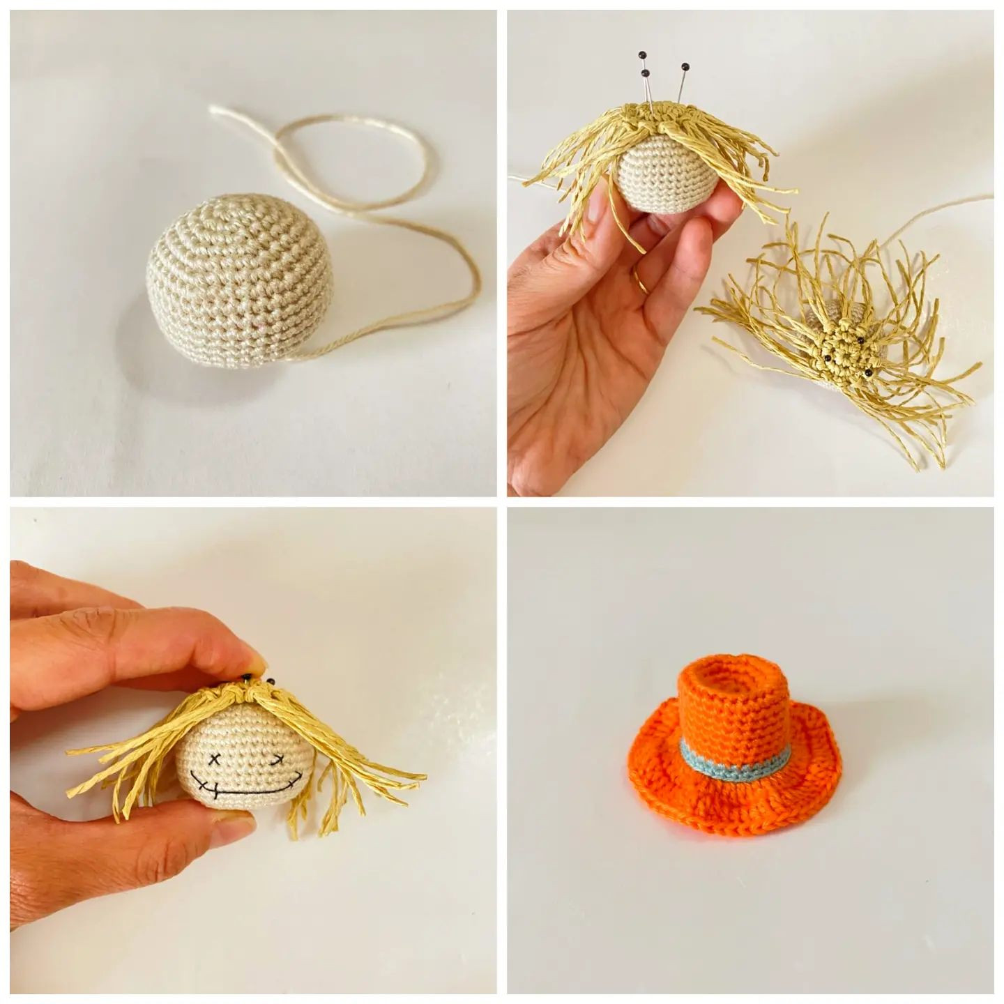 Korkuluk Anahtarlık İçin Ücretsiz Amigurumi Deseni