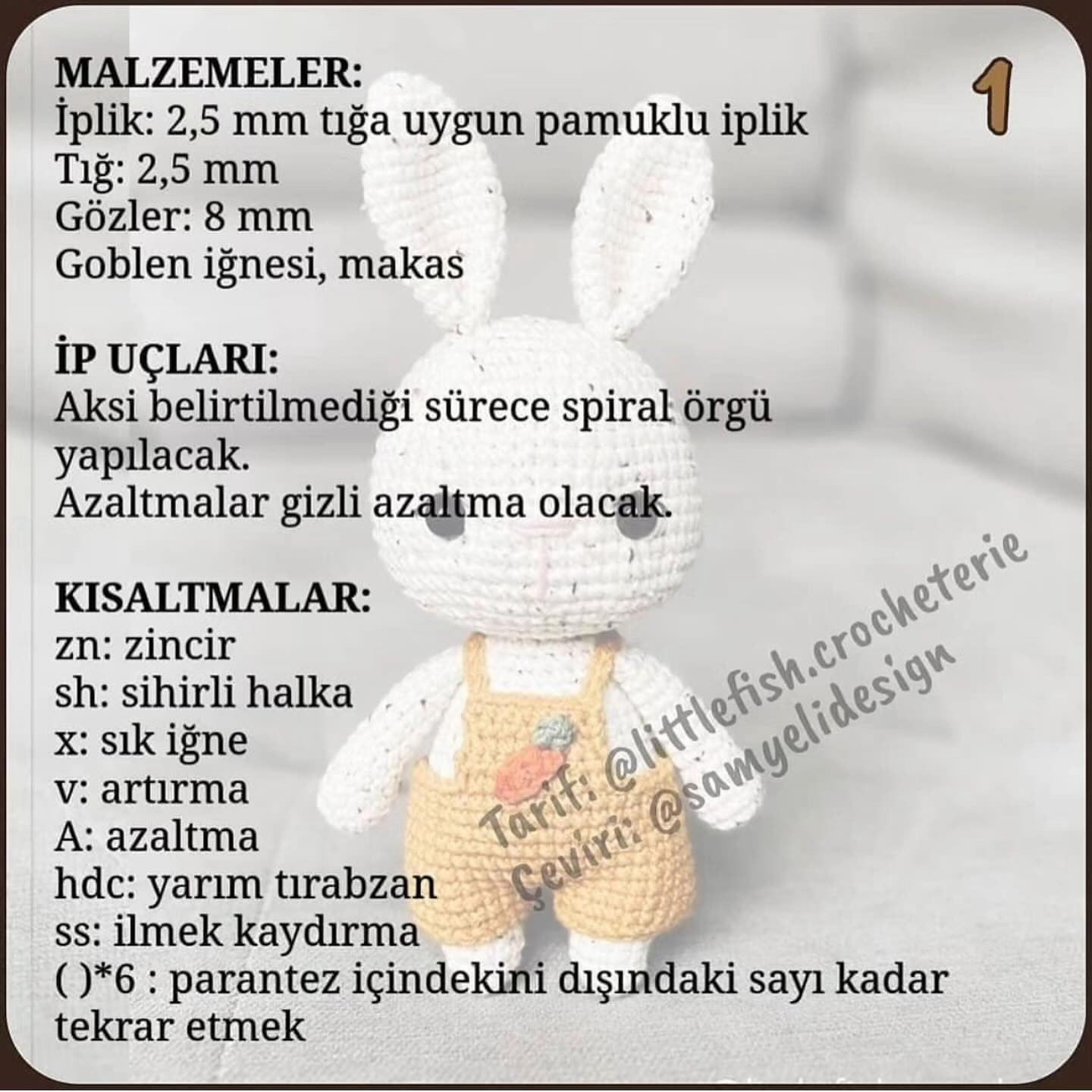Küçük Tavşan FINDIK Amigurumi Tarifi: Ücretsiz ve Kolay Yapım
