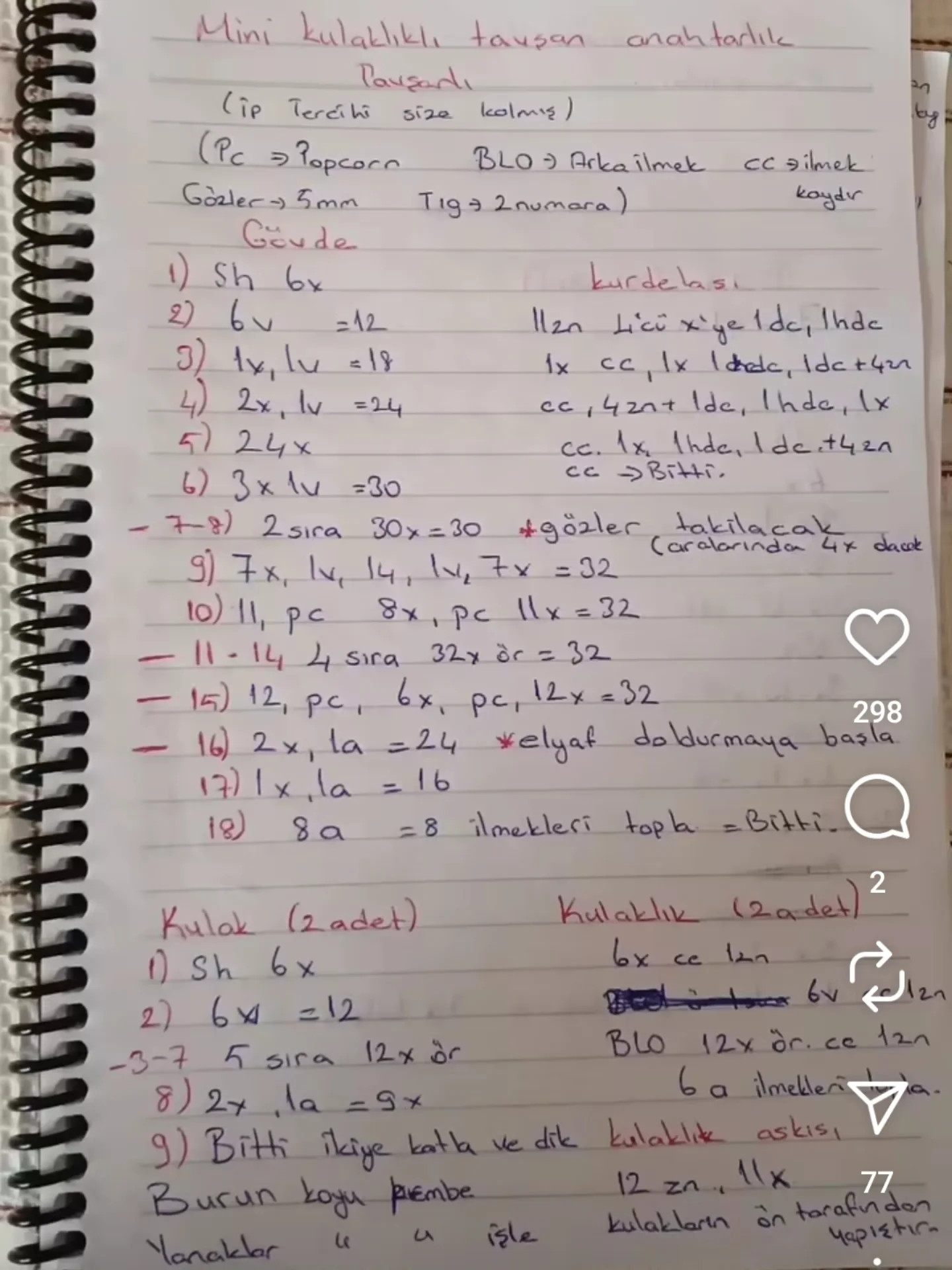 Kulaklıklı minik tavşan tarifi