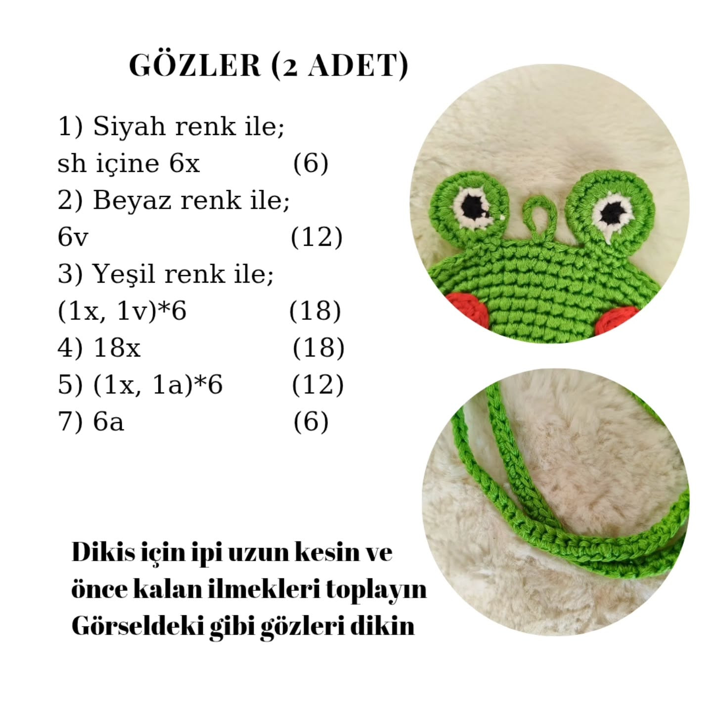 Kurbağa Şeklinde Gözlük Kılıfı İçin Ücretsiz Tığ İşi Tarif